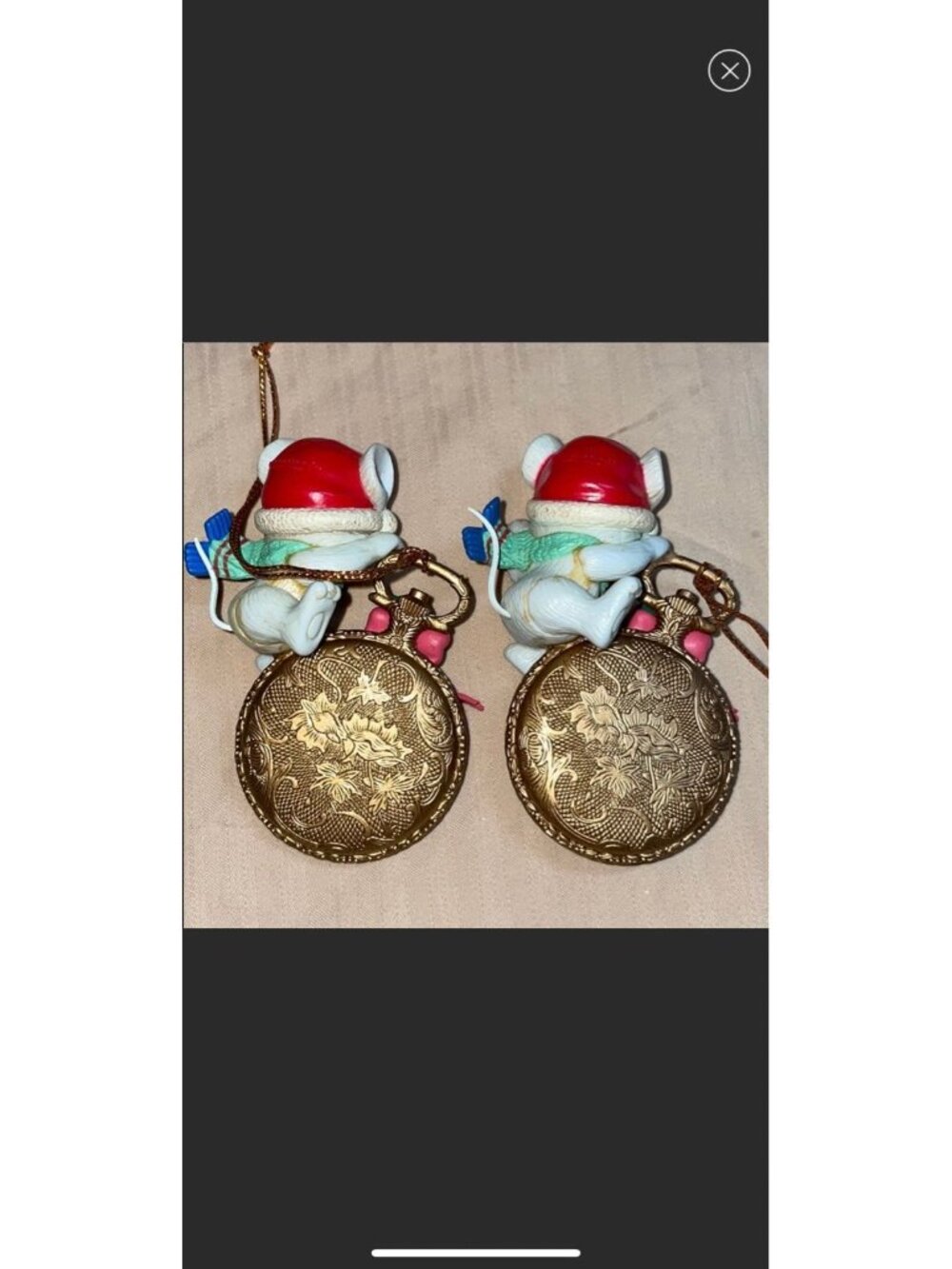 Vintage Lustre Fame LTD Christmas Ornaments Lot of 5, Mouse, Watch,  Bears, - Picture 3 of 10